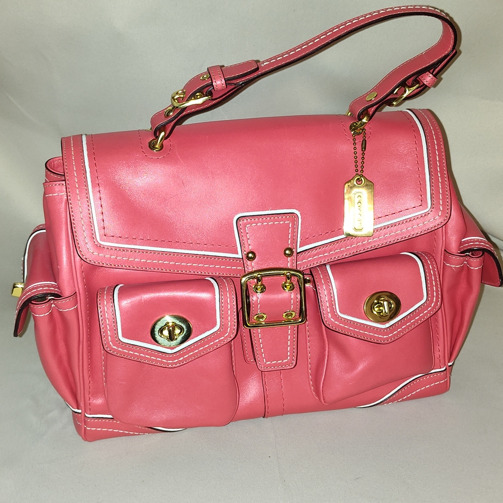 Coach Pink Satchel with Gold Hardware